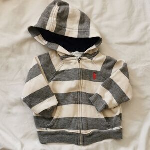 Ralph Lauren striped zip-up hoodie, 9mo